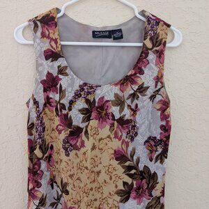 Vintage Mileage Floral High Neck 90s Floral Dress Size M